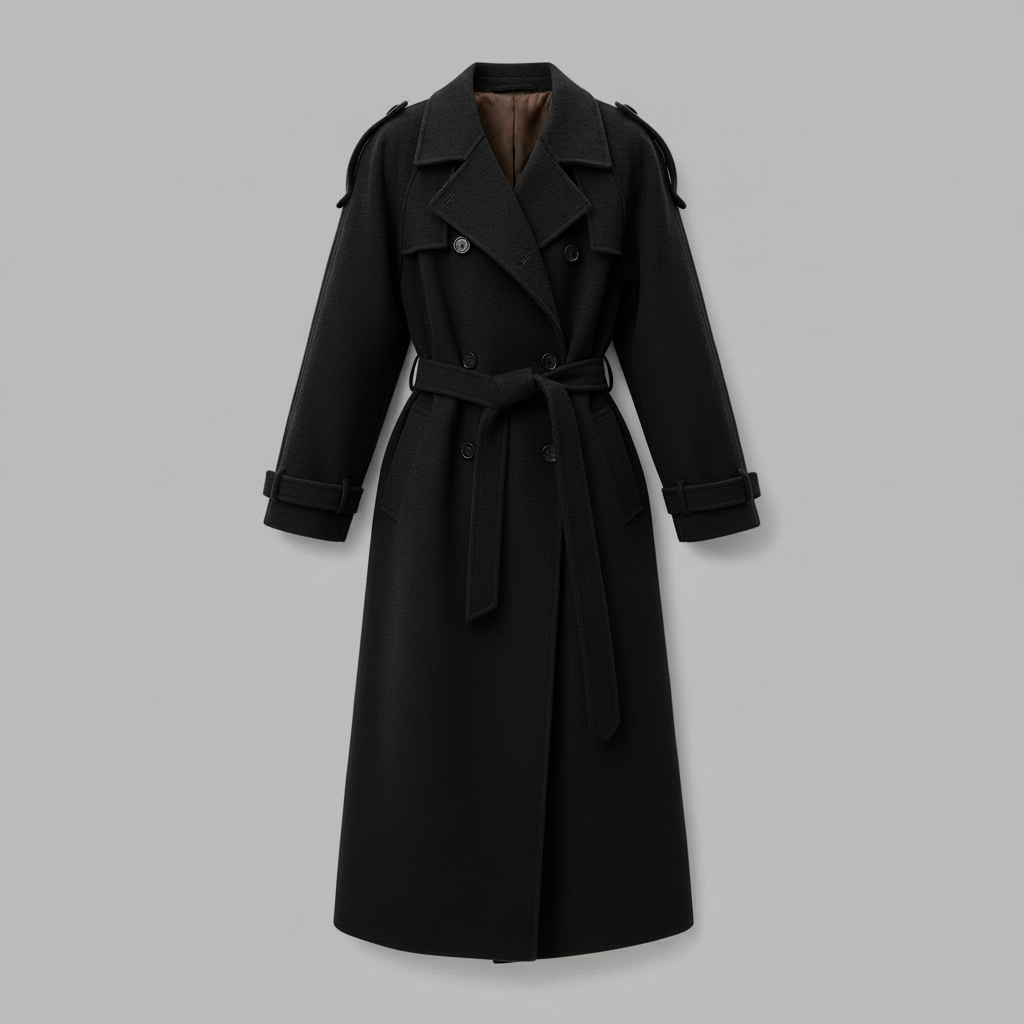 Maxi Wool Coat With Waist Belt | Women's Winter Coat