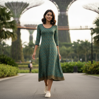 Boho Elegant Midi Dress for Women | Lightweight Stylish Dress