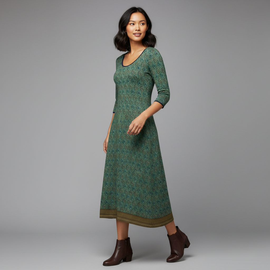 Boho Elegant Midi Dress for Women | Lightweight Stylish Dress