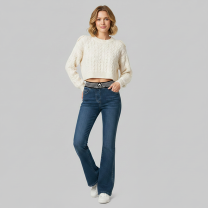 High-Waisted Flared Jeans | Women's Slim Fit Trousers
