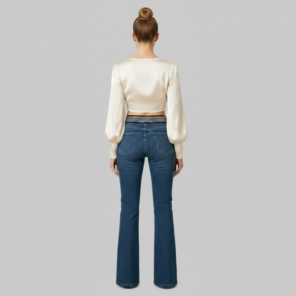 High-Waisted Flared Jeans | Women's Slim Fit Trousers