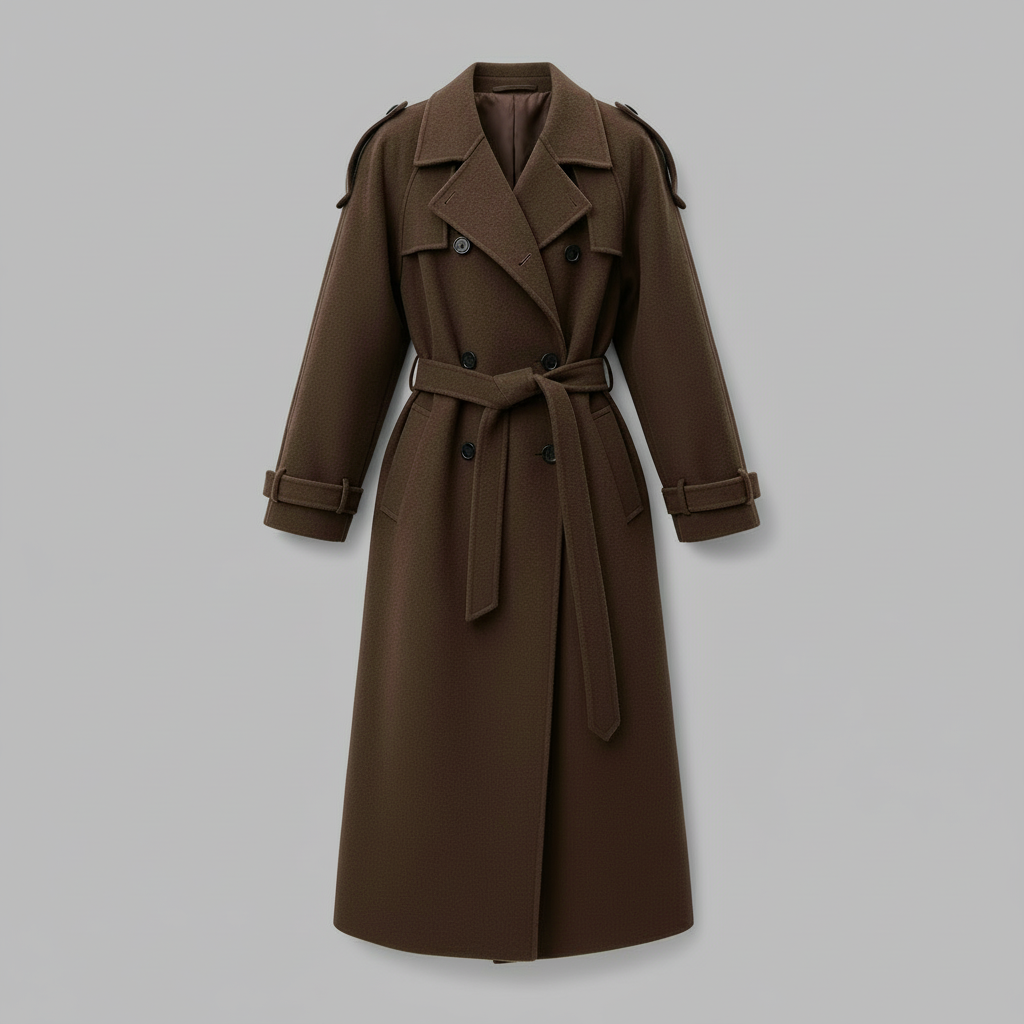 Maxi Wool Coat With Waist Belt | Women's Winter Coat