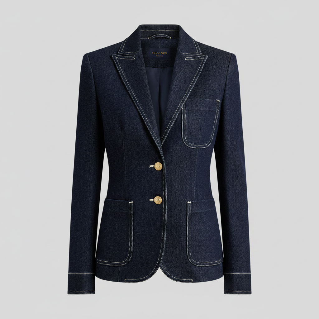 Retro Navy Blue Oversized Denim Jacket | Casual Outerwear
