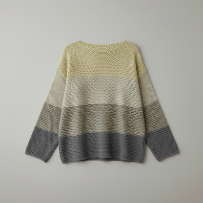Oversized Patchwork Knit Sweater | Women's Cozy Pullover