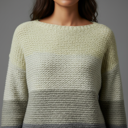 Oversized Patchwork Knit Sweater | Women's Cozy Pullover