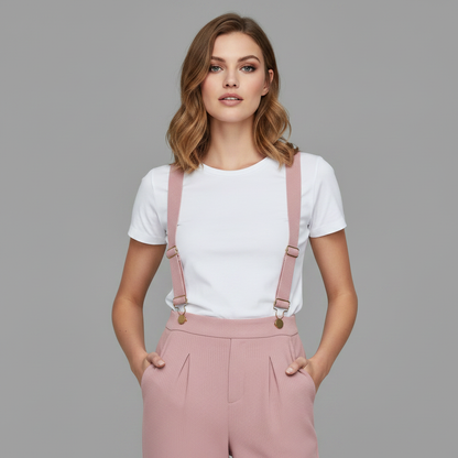 Pink Corduroy Overalls | Women's Casual Jumpsuit