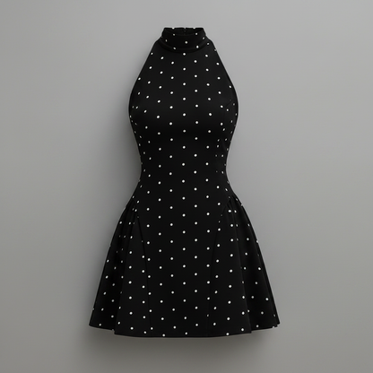 Polka Dot Halter Neck Mini Dress | Women's Cocktail Dress