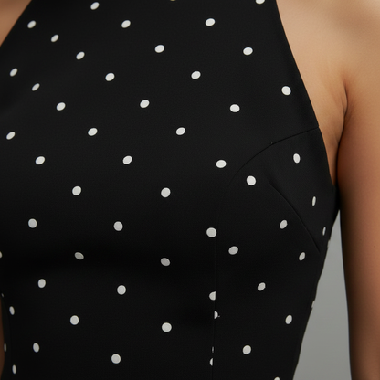 Polka Dot Halter Neck Mini Dress | Women's Cocktail Dress