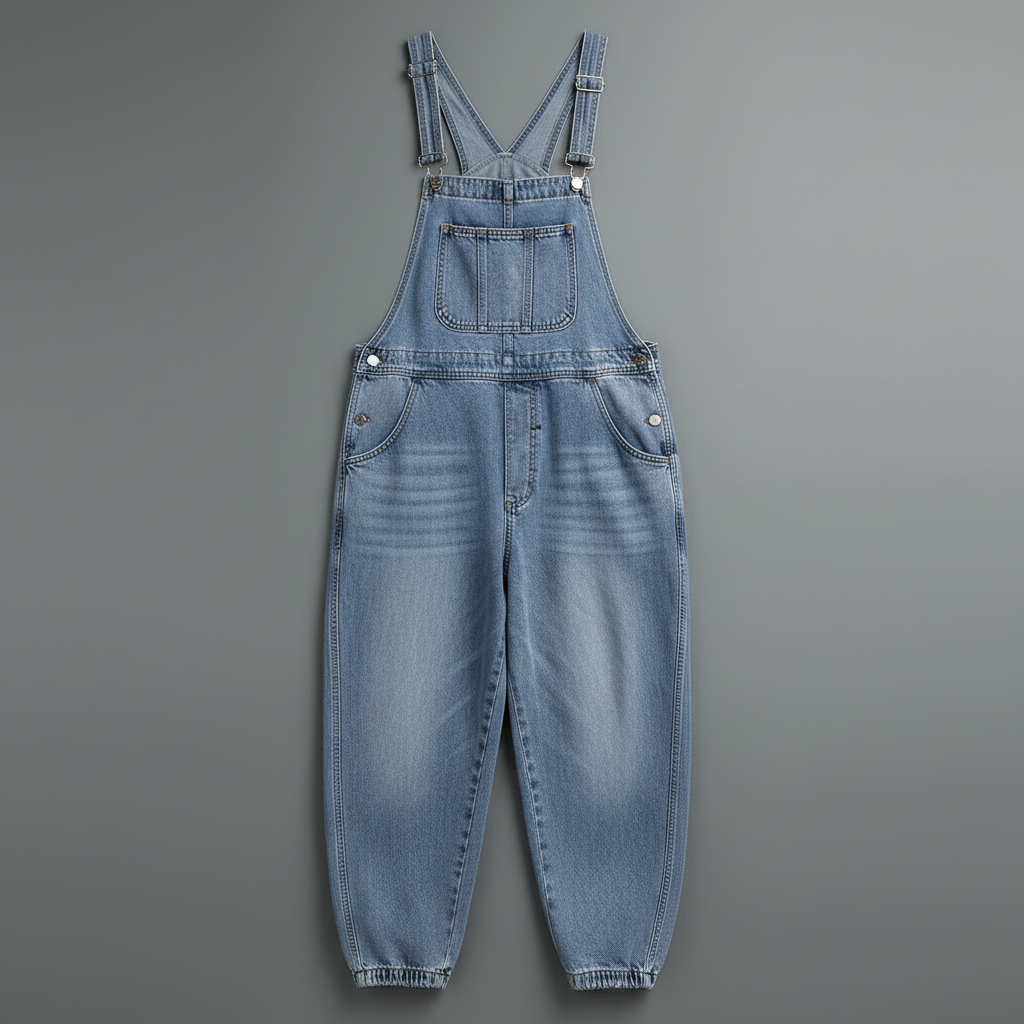Retro Washed Denim Overalls for Women | Casual Fit