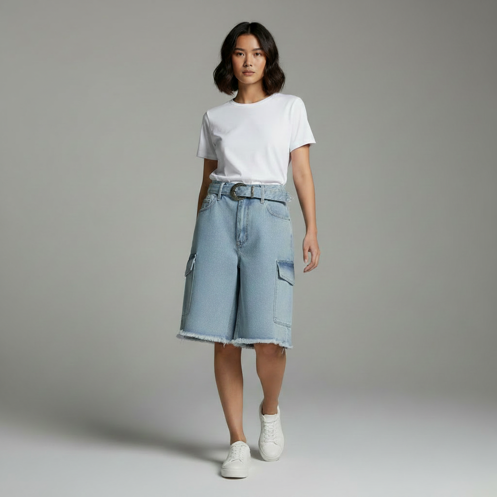 Retro Pink Denim Shorts | Women's Casual Loose Fit Jean Shorts