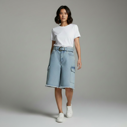 Retro Pink Denim Shorts | Women's Casual Loose Fit Jean Shorts