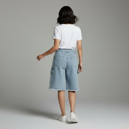 Retro Pink Denim Shorts | Women's Casual Loose Fit Jean Shorts