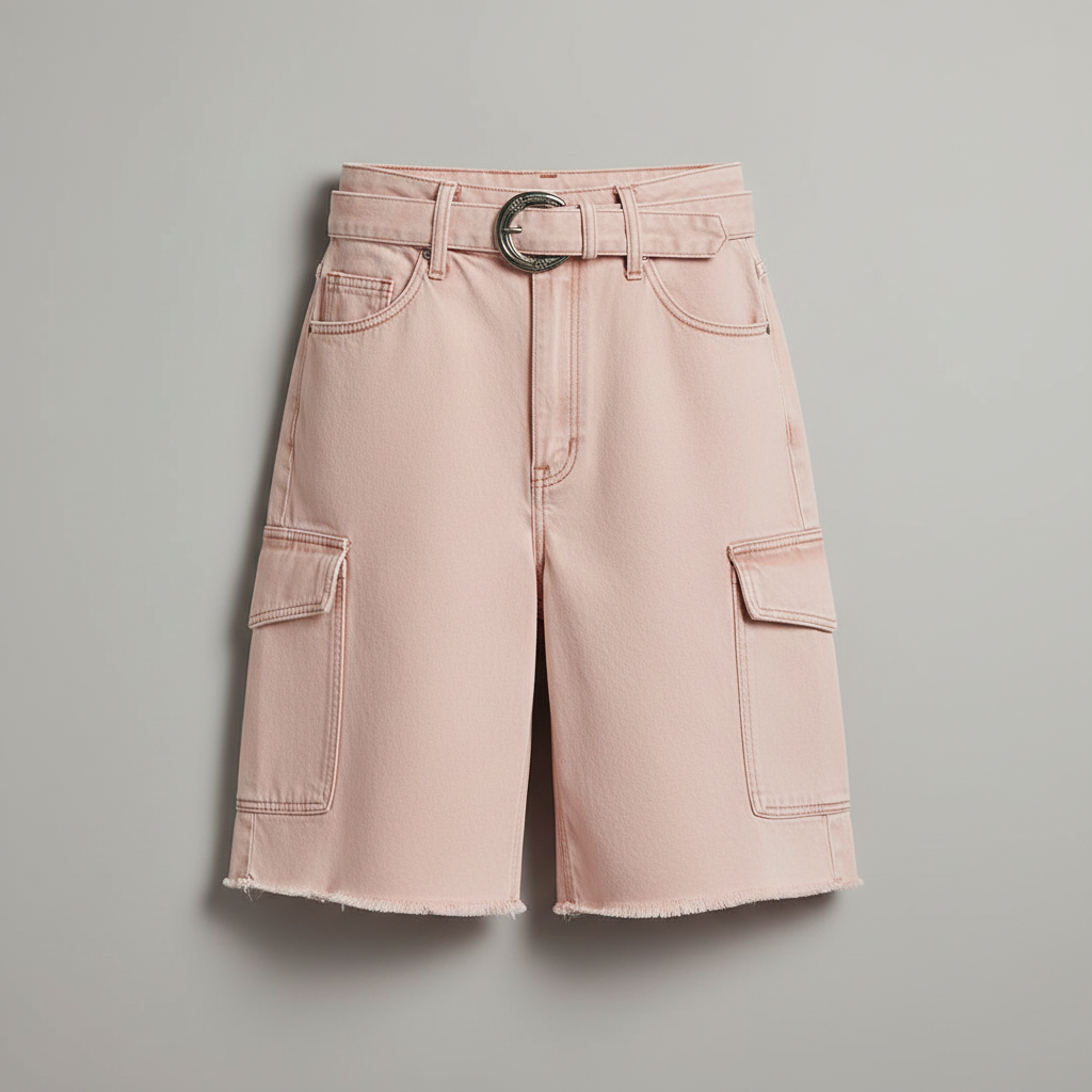 Retro Pink Denim Shorts | Women's Casual Loose Fit Jean Shorts