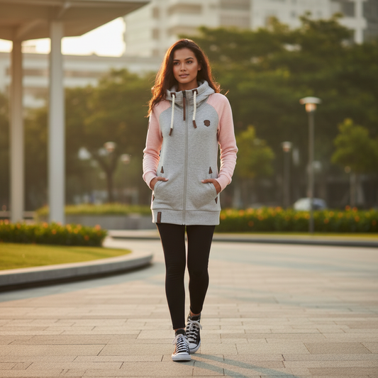 Straight Fit Women's Hoodie | Comfortable Polyester Sweatshirt
