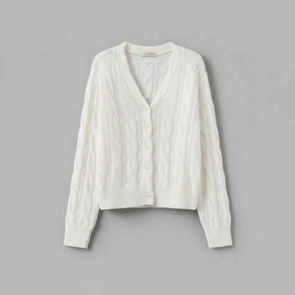 White Women's Cardigan | Lightweight Knit Sweater